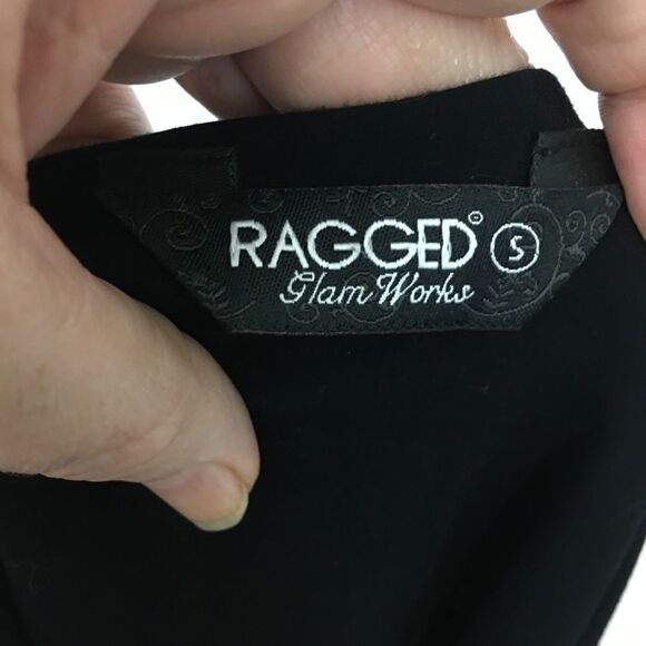 Ragged Glam Works Black Sleeveless Chiffon Dress Size Small - Picture 6 of 7